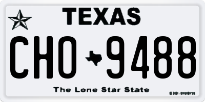TX license plate CHO9488