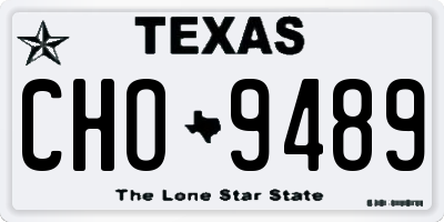 TX license plate CHO9489