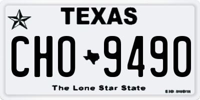 TX license plate CHO9490