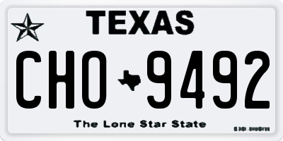 TX license plate CHO9492