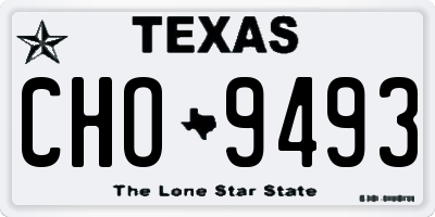 TX license plate CHO9493