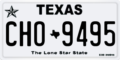 TX license plate CHO9495