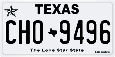 TX license plate CHO9496