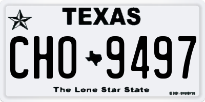 TX license plate CHO9497