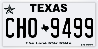 TX license plate CHO9499