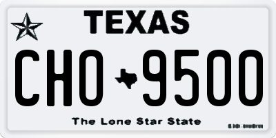 TX license plate CHO9500