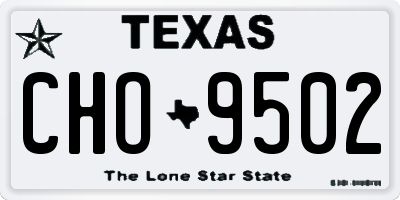 TX license plate CHO9502