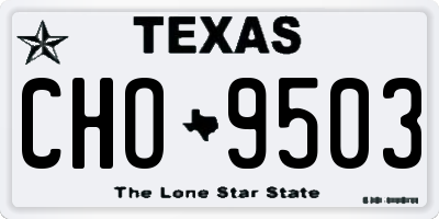 TX license plate CHO9503