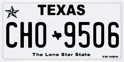 TX license plate CHO9506