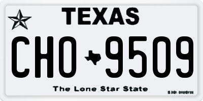 TX license plate CHO9509
