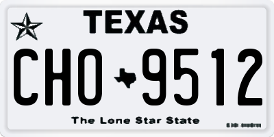 TX license plate CHO9512