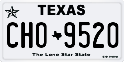 TX license plate CHO9520