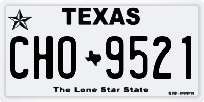 TX license plate CHO9521