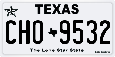 TX license plate CHO9532