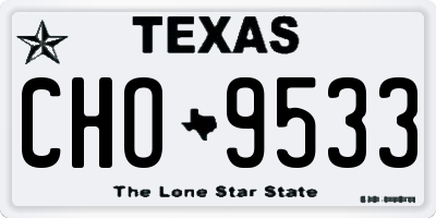 TX license plate CHO9533