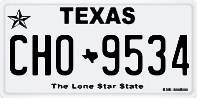 TX license plate CHO9534