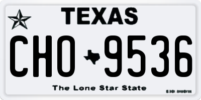 TX license plate CHO9536