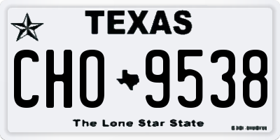 TX license plate CHO9538