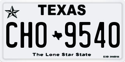 TX license plate CHO9540