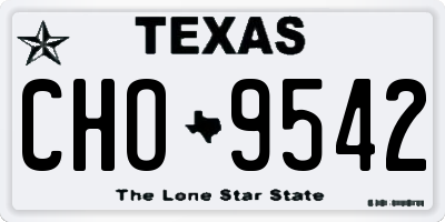 TX license plate CHO9542