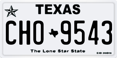 TX license plate CHO9543