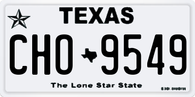 TX license plate CHO9549