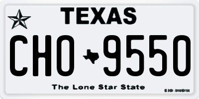 TX license plate CHO9550