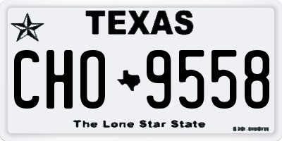 TX license plate CHO9558