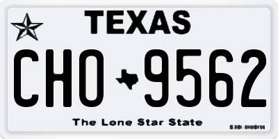 TX license plate CHO9562