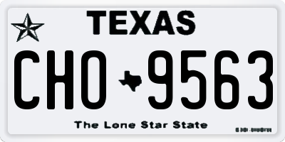 TX license plate CHO9563