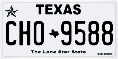 TX license plate CHO9588