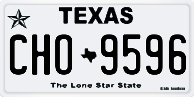 TX license plate CHO9596