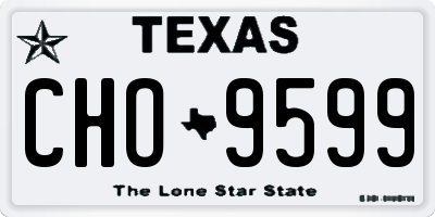 TX license plate CHO9599
