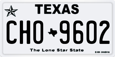 TX license plate CHO9602