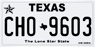 TX license plate CHO9603