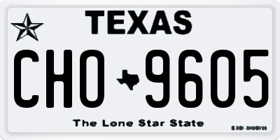 TX license plate CHO9605