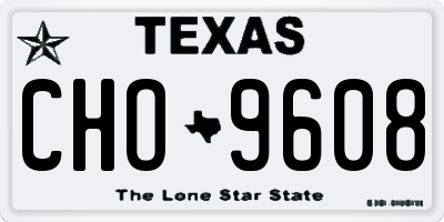TX license plate CHO9608