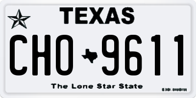TX license plate CHO9611