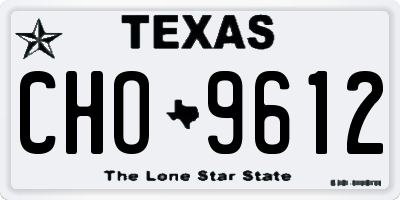 TX license plate CHO9612