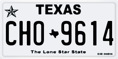 TX license plate CHO9614