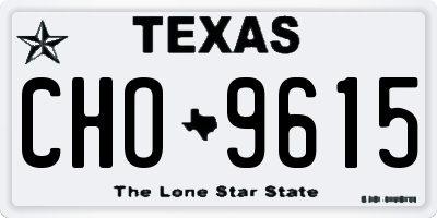 TX license plate CHO9615