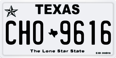 TX license plate CHO9616