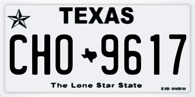 TX license plate CHO9617