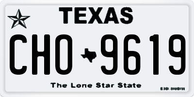 TX license plate CHO9619