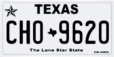 TX license plate CHO9620