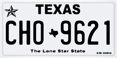 TX license plate CHO9621
