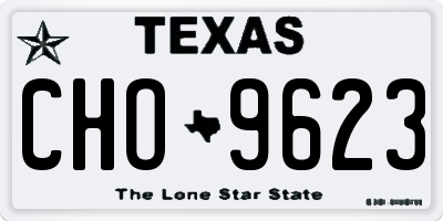 TX license plate CHO9623