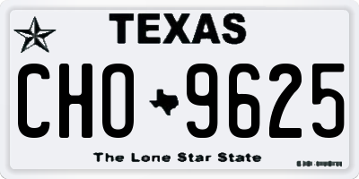 TX license plate CHO9625