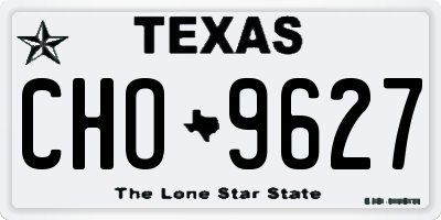 TX license plate CHO9627