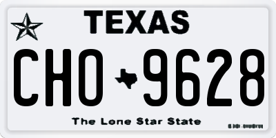 TX license plate CHO9628